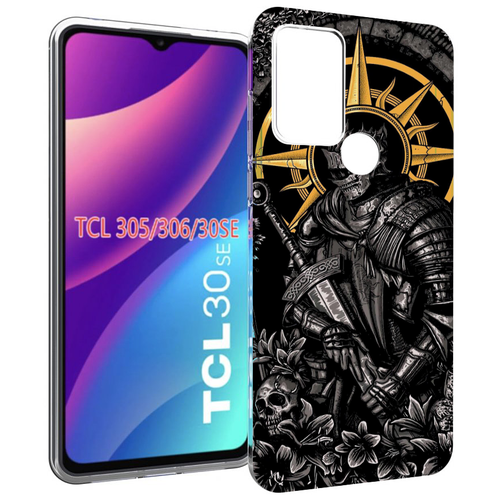 чехол mypads cyberpunk 2077 джонни сильверхенд для tcl 30se tcl 305 tcl 306 tcl 30e задняя панель накладка бампер Чехол MyPads темный железный рыцарь для TCL 30SE / TCL 305 / TCL 306 / TCL 30E задняя-панель-накладка-бампер