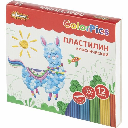 Пластилин №1 School ColorPics, набор 12 цветов, 240 г, со стеком