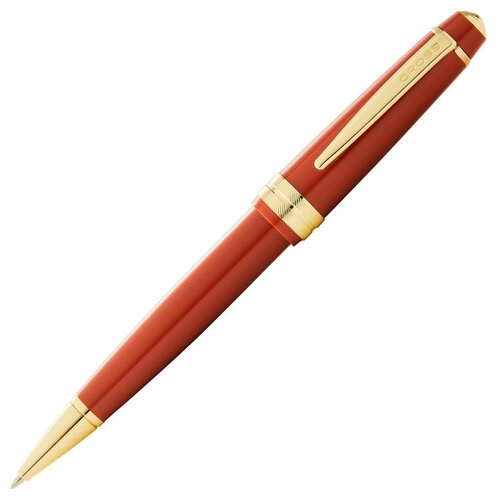 Ручка шариковая Cross Bailey Light Polished Amber Resin and Gold Tone, смола янтарного цвета с позолоченными элементами. AT0742-13