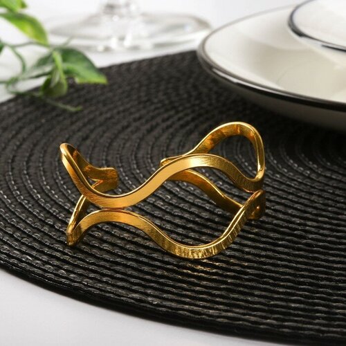 Кольцо для салфетки Две линии 574527 см цвет золотой 536₽