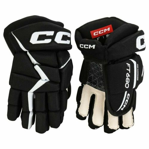 фото Перчатки хоккейные ссм hg jetspeed 680 sr (14 / черный-белый) ccm