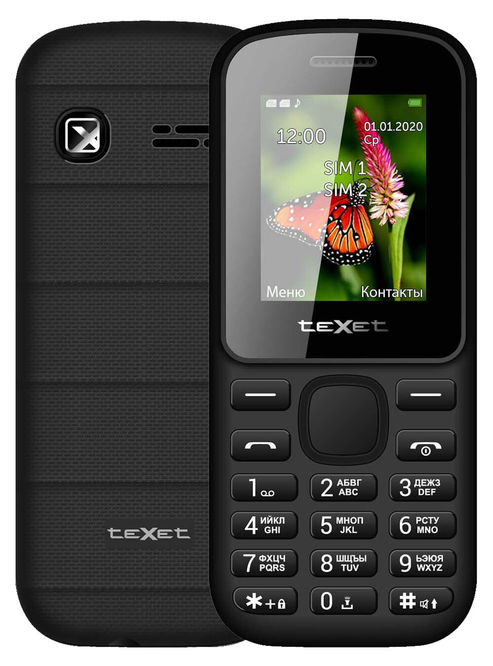 Телефон teXet TM-130, 2 SIM, черный