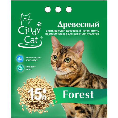 Древесный наполнитель для кошек Cindy Cat Forest 2 х 5 кг