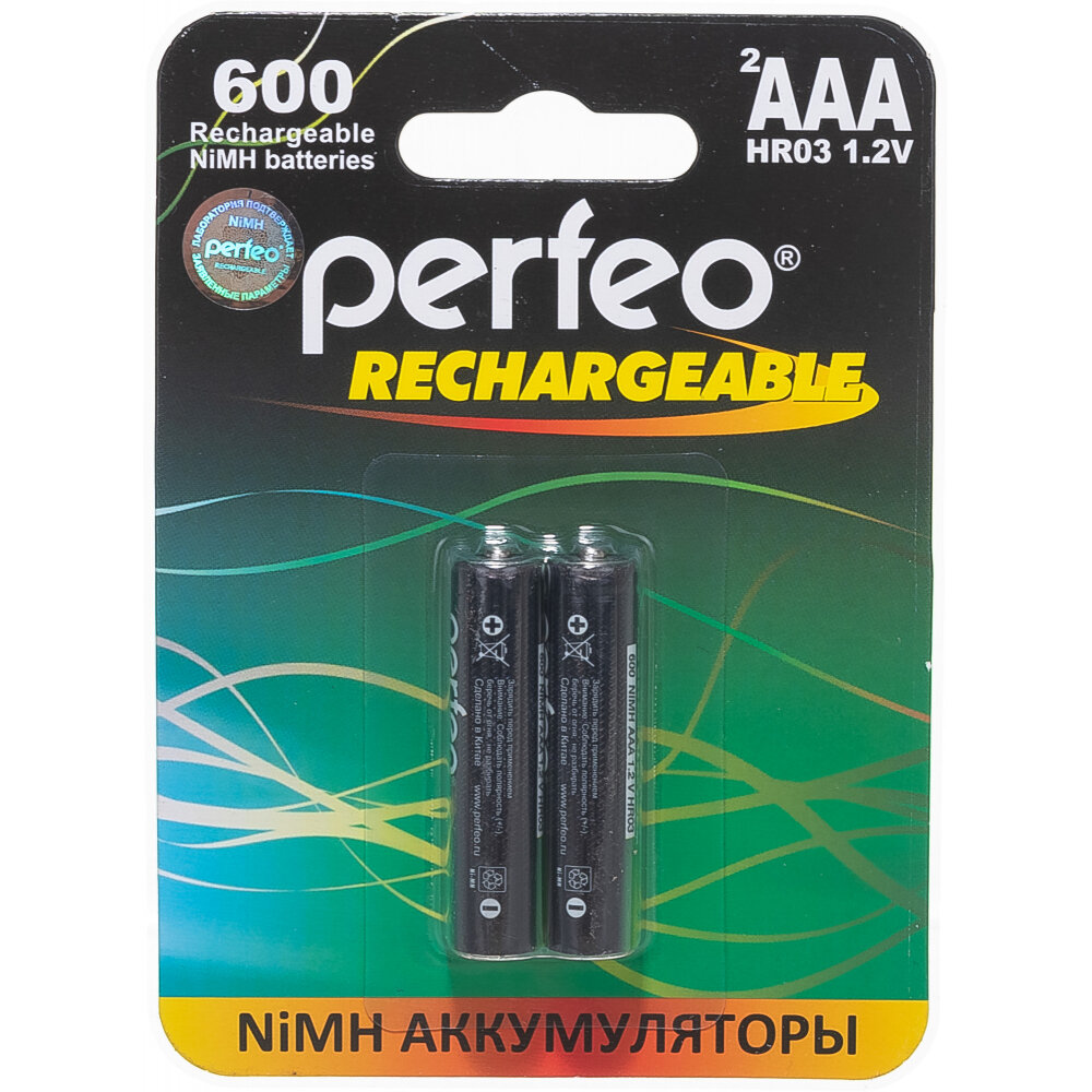 Аккумулятор Ni-Mh 600 мА·ч 12 В Perfeo Rechargeable AAA