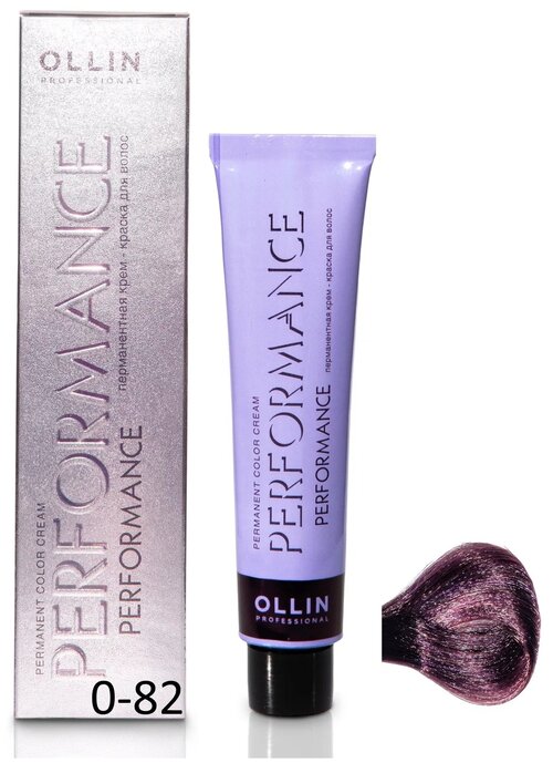 OLLIN Professional Performance перманентная крем-краска для волос, микстон, 0/82 сине-фиолетовый, 60 мл