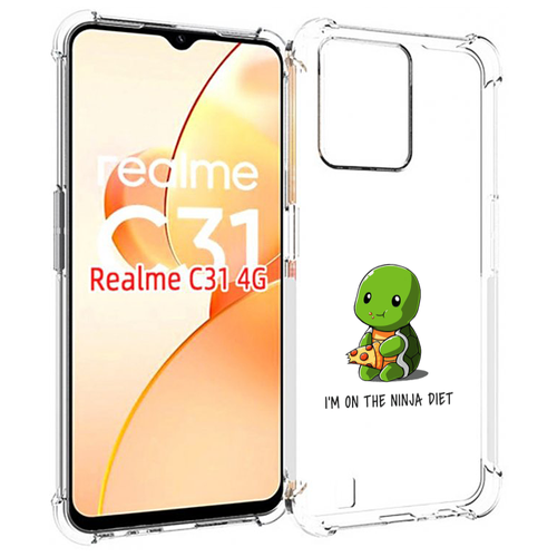 Чехол MyPads Ниндзя-диета для OPPO Realme C31 задняя-панель-накладка-бампер