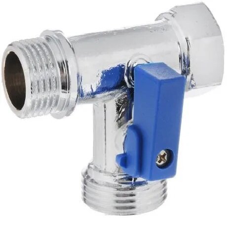 фото Кран шаровый "Fornara", трехпроходной, г - ш - ш, 1/2" x 3/4" х 1/2" матовый