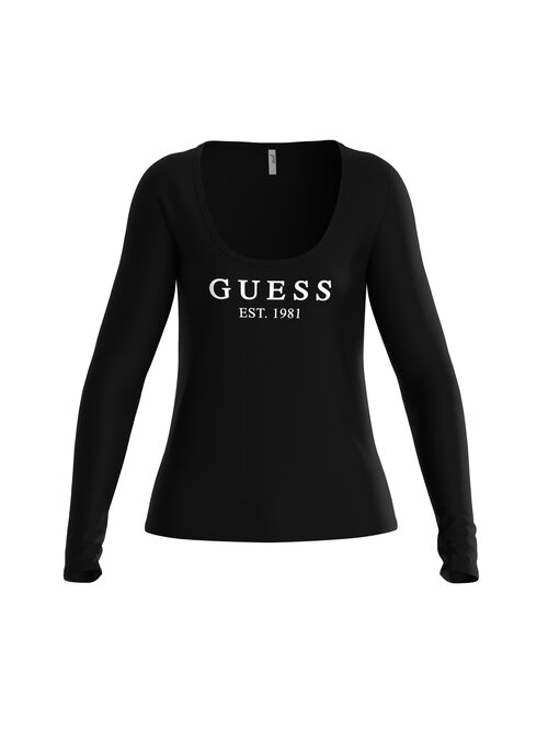 Футболка GUESS, размер 42/XS, черный