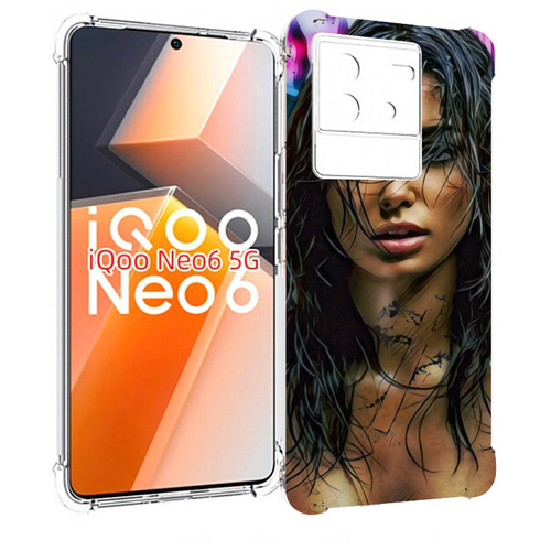 Чехол MyPads девушка с мокрыми волосами женский для Vivo iQoo Neo 6 5G задняя-панель-накладка-бампер