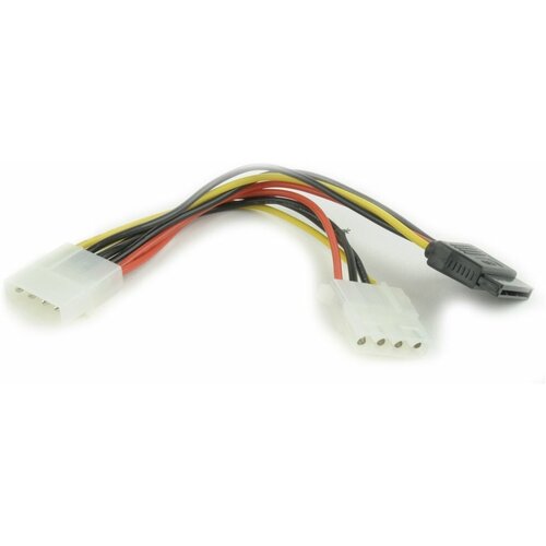 Кабель Cablexpert SATA - 2xMolex (CC-SATA-PSY2), 0.14 м, белый/черный разветвительный кабель 10254886