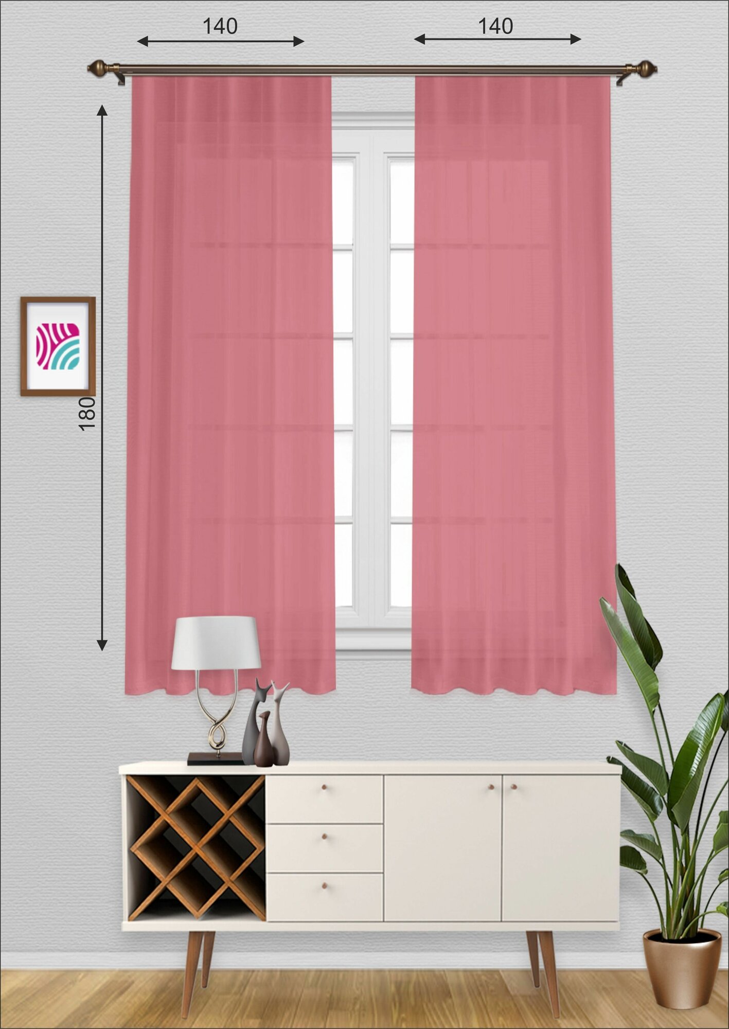 фото Тюль ВсеТканиТут "Вуаль Bacio дуэт" для кухни