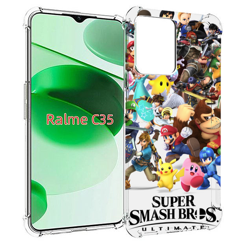 Чехол MyPads Super Smash Bros для Realme C35 / Narzo 50A Prime задняя-панель-накладка-бампер