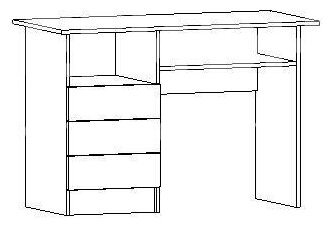 Стол письменный ПС-02 - венге