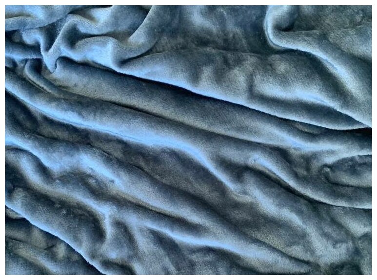 Плед / Покрывало велсофт 140х200 синий, гладкокрашенный, ENRIKA - фотография № 4