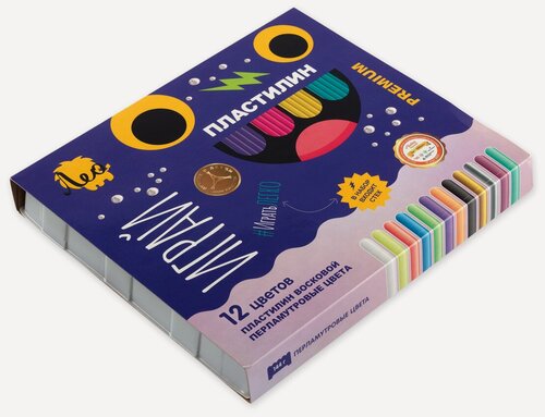 Изображение товара Лео Играй восковой пластилин перламутровые цвета LPMCR-0112 144 г 12 цветов