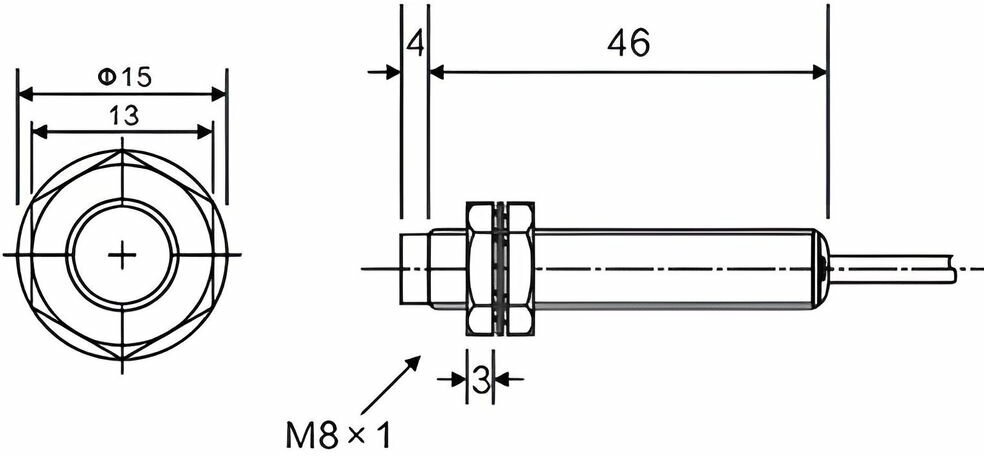 Датчик индуктивный M8 дистанция 2мм NPN NC (LJ8A3-2-Z/AX)