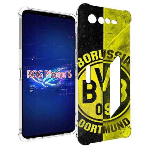 Чехол MyPads Боруссия мужской для Asus ROG Phone 6 задняя-панель-накладка-бампер