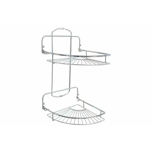 Угловая двухъярусная складная полка Рыжий кот CHR-216 хром 310757