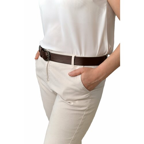 фото Ремень stilmark, натуральная кожа, для женщин, длина 115 см., коричневый