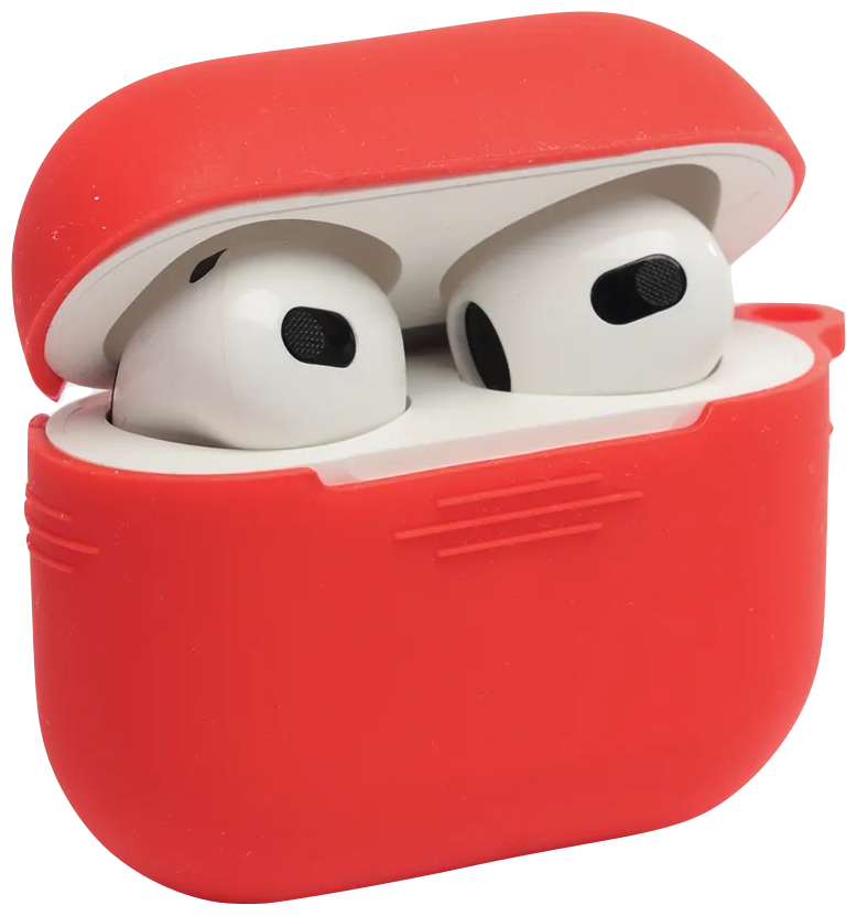 Силиконовый чехол с карабином для Apple AirPods 3, Red