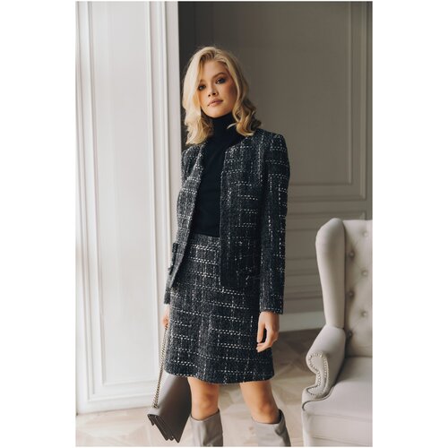 фото Темно-серый твидовый костюм с юбкой the robe