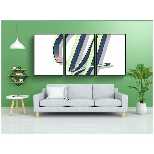 фото Набор модулных постеров для интерьера "алфавит, письмо, шрифт" 60x90 см. в тубусе, без рамки lotsprints