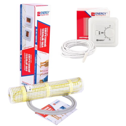 Комплект нагревательный Energy мат 214 - 340 Вт с терморегулятором TK04 7714₽