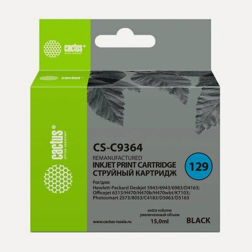 Изображение товара Картридж Cactus CS-C9364, №129, черный / CS-C9364
