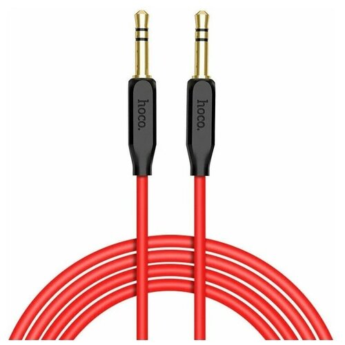 HOCO кабели HC-79309 UPA11 AUX аудио кабель 3.5 mm jack - 3.5 mm jack 1m позолоченные контакты Red hoco кабели hc 79309 upa11 aux аудио кабель 3 5 mm jack 3 5 mm jack 1m позолоченные контакты red
