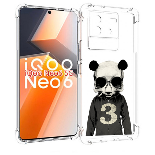 Чехол MyPads Панда-в-костюме для Vivo iQoo Neo 6 5G задняя-панель-накладка-бампер чехол mypads панда портрет для vivo iqoo neo 6 5g задняя панель накладка бампер