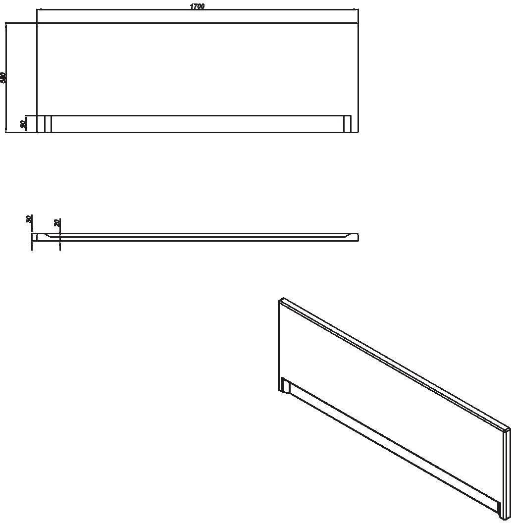 Панель для ванны фронтальная Cersanit TYPE 1 170 63328