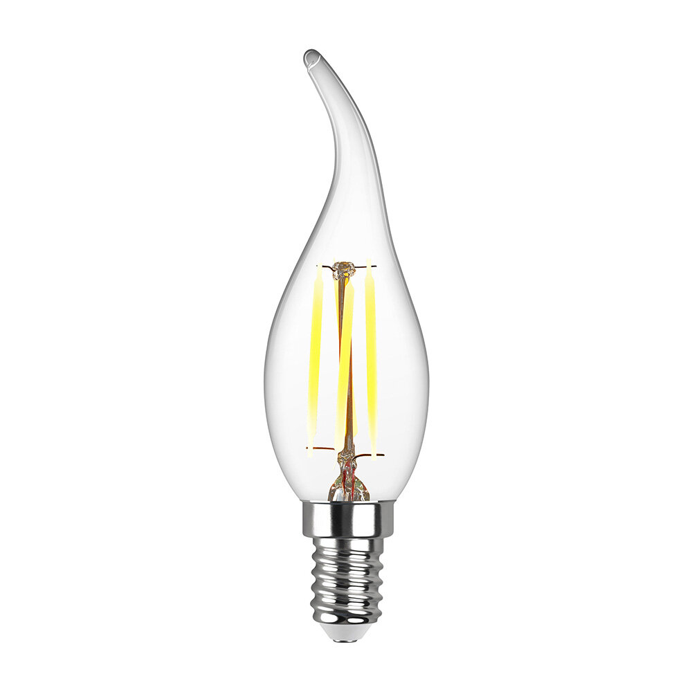 Лампа светодиодная филаментная Rev Е14 4000К 5 Вт 540 Лм 220 В свеча на ветру прозрачная