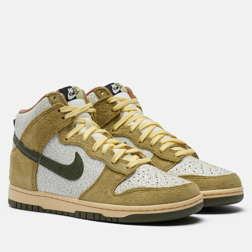 Кроссовки NIKE Dunk High Retro Re-Raw Halloween, повседневные, натуральная кожа, натуральная замша, размер 40, зеленый