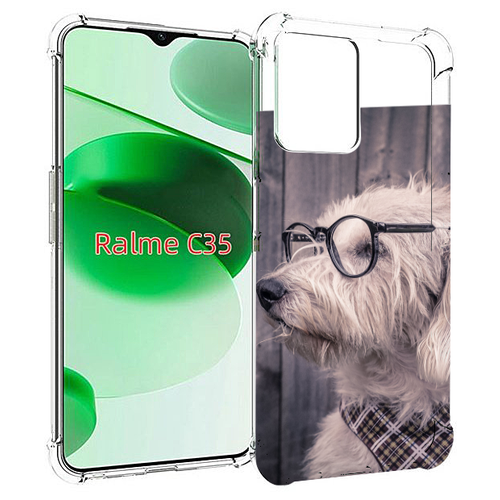 Чехол MyPads Собака-в-очках для Realme C35 / Narzo 50A Prime задняя-панель-накладка-бампер