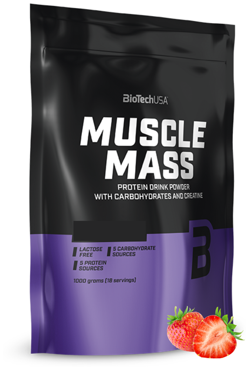 BioTechUSA Muscle Mass 1000 гр, клубника