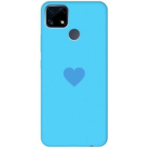 Силиконовый чехол на Realme C25, C25S, Рилми С25, С25с Silky Touch Premium с принтом Heart голубой силиконовый чехол на realme c25 c25s рилми с25 с25с silky touch premium с принтом heart сиреневый