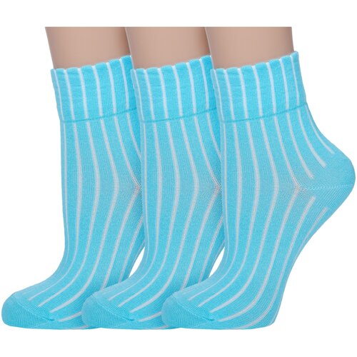 Носки AKOS 3 пары, размер 16, бирюзовый носки akos 3 пары размер 16 фиолетовый