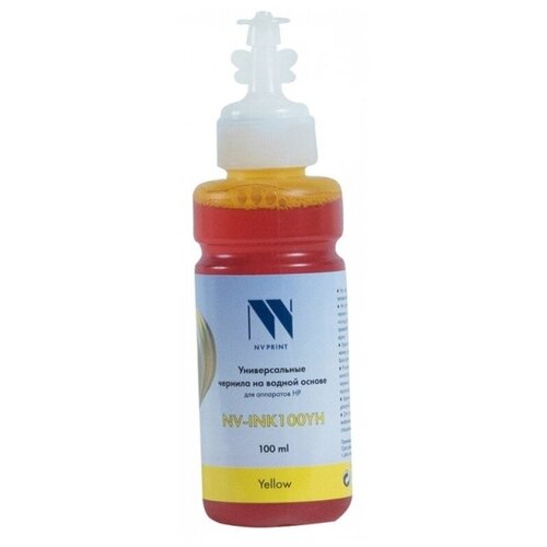 Чернила NV-INK100 Yellow универсальные на водной основе для аппаратов HP (100 ml) (Китай)