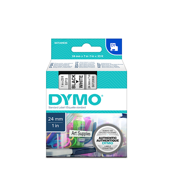 Лента Dymo D1 [S0720930/53713] для принтеров серии Label Manager (черный на белом, 24 мм, длина 7 м)