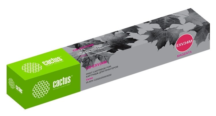 Тонер Картридж Cactus CS-EXV34M пурпурный (19000стр.) для Canon IR Advance C2030L, C2030i, C2020L, C2020i, C2025i