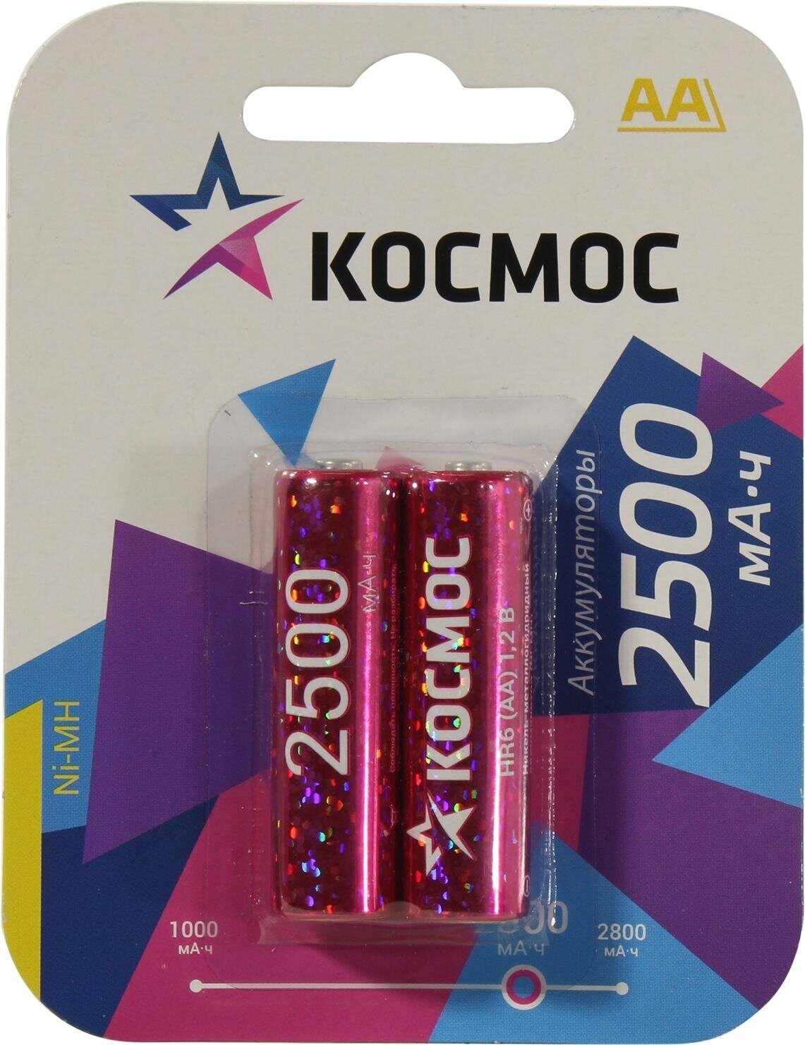 Аккумулятор Ni-Mh 2500 мА·ч 12 В КОСМОС R6NIMH 2500MAH