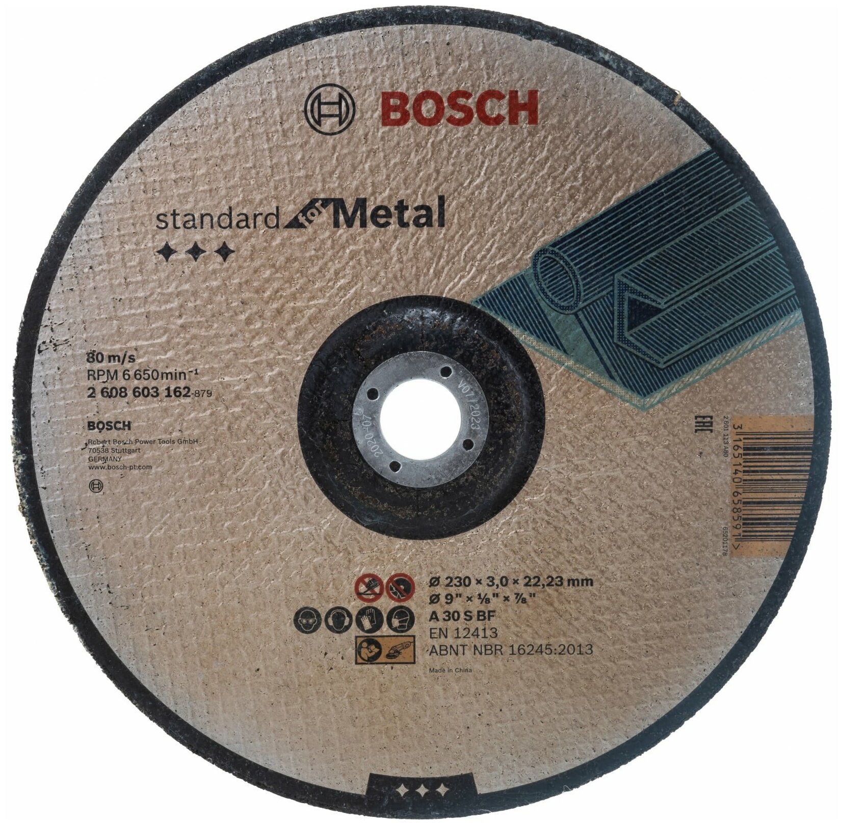 Круг отрезной по металлу Standard (230x3х22.2 мм) Bosch 2.608.603.162