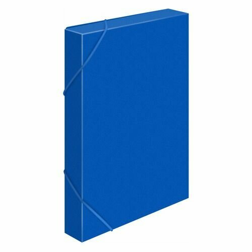 Папка-короб Бюрократ -BA40/07BLUE, пластик, 40мм, A4, синий папка короб на резинке бюрократ ba40 07blue пластик 0 7мм корешок 40мм a4 синий