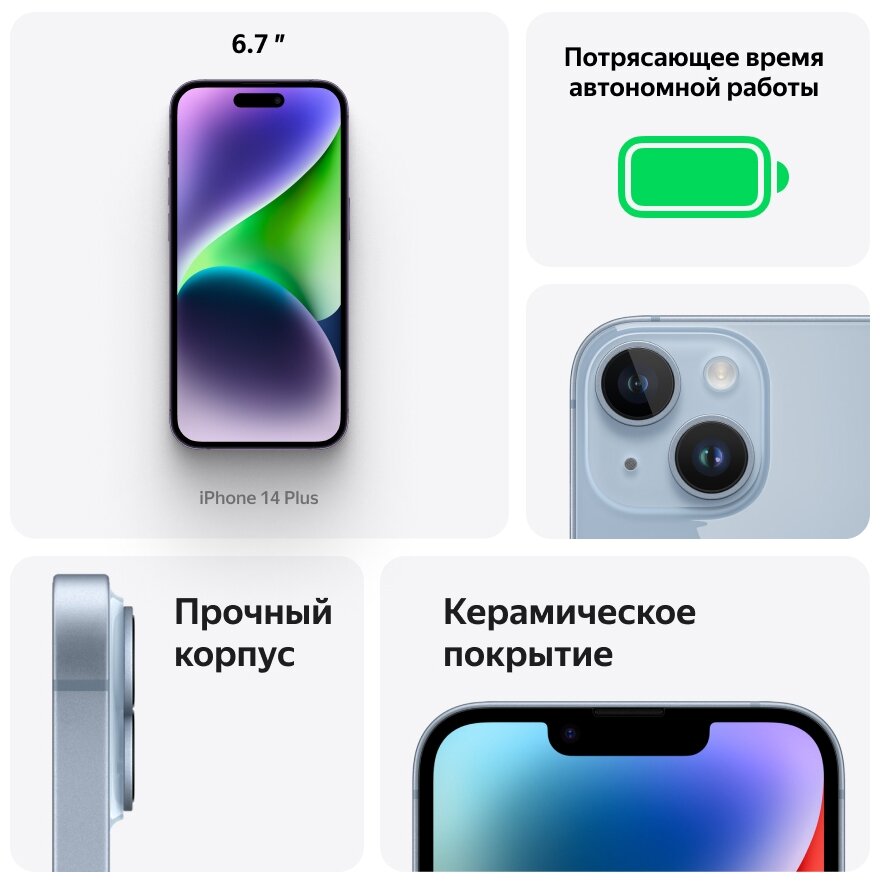 Смартфон Apple iPhone 14 Plus 128Gb Dual Sim (nano SIM) A2888 Blue - фото №12