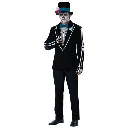 фото Костюм мертвый жених взрослый california costumes l (48-50) (пиджак, головной убор, рубашка без рукавов с прикрепленным галстуком-бабочкой, перчатки)