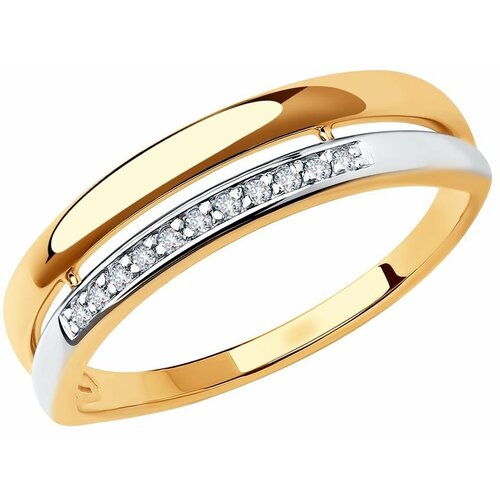 фото Кольцо diamant online, золото, 585 проба, фианит, размер 18 diamant-online