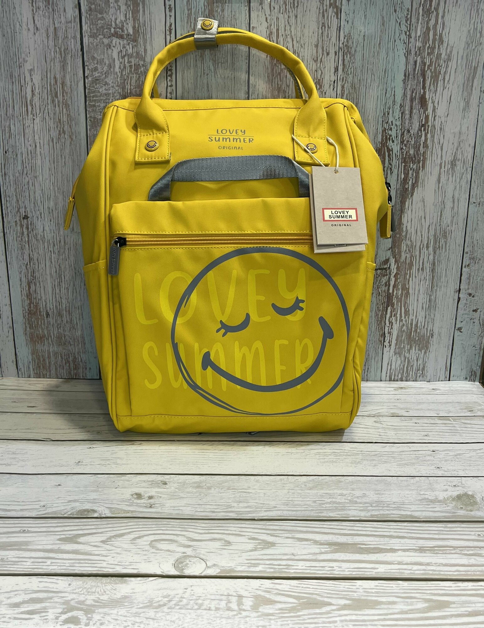 фото Lovey Summer рюкзак сумка, водоотталкивающий, городской Smail жёлтая
