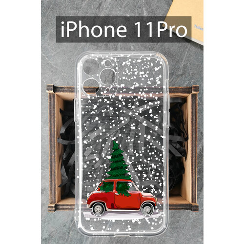 Силиконовый чехол Елка в авто для iPhone 11 Pro / Айфон 11 Про силиконовый чехол елка в авто для iphone 11 pro айфон 11 про