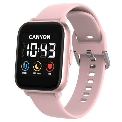 Смарт-часы Canyon SW-78, 1.4', IPS, сенсор, MP3 плеер, уведомления, спорт, IP68, розовые