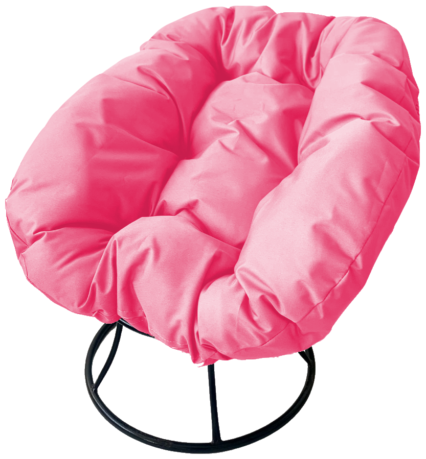 Кресло m-group пончик чёрное, розовая подушка - фотография № 1
